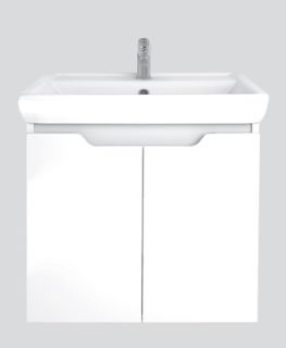 Тумба под раковину Dreja Q (D) 99.1003 80 см  подвесная Белый глянец